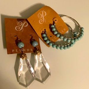 Plunder earrings - turquoise - 2 pairs